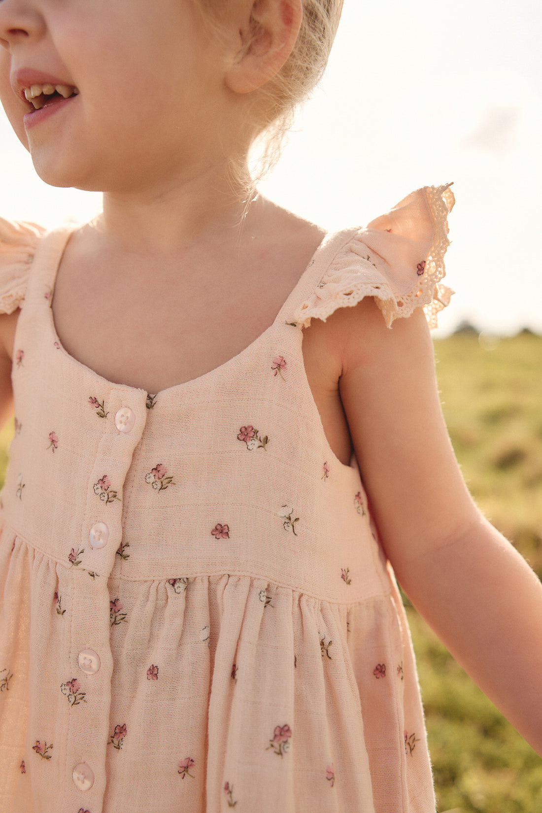 Organic Cotton Muslin Cassie Top - Meredith Morganite Childrens Top from Jamie Kay USA