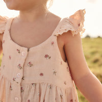 Organic Cotton Muslin Cassie Top - Meredith Morganite Childrens Top from Jamie Kay USA