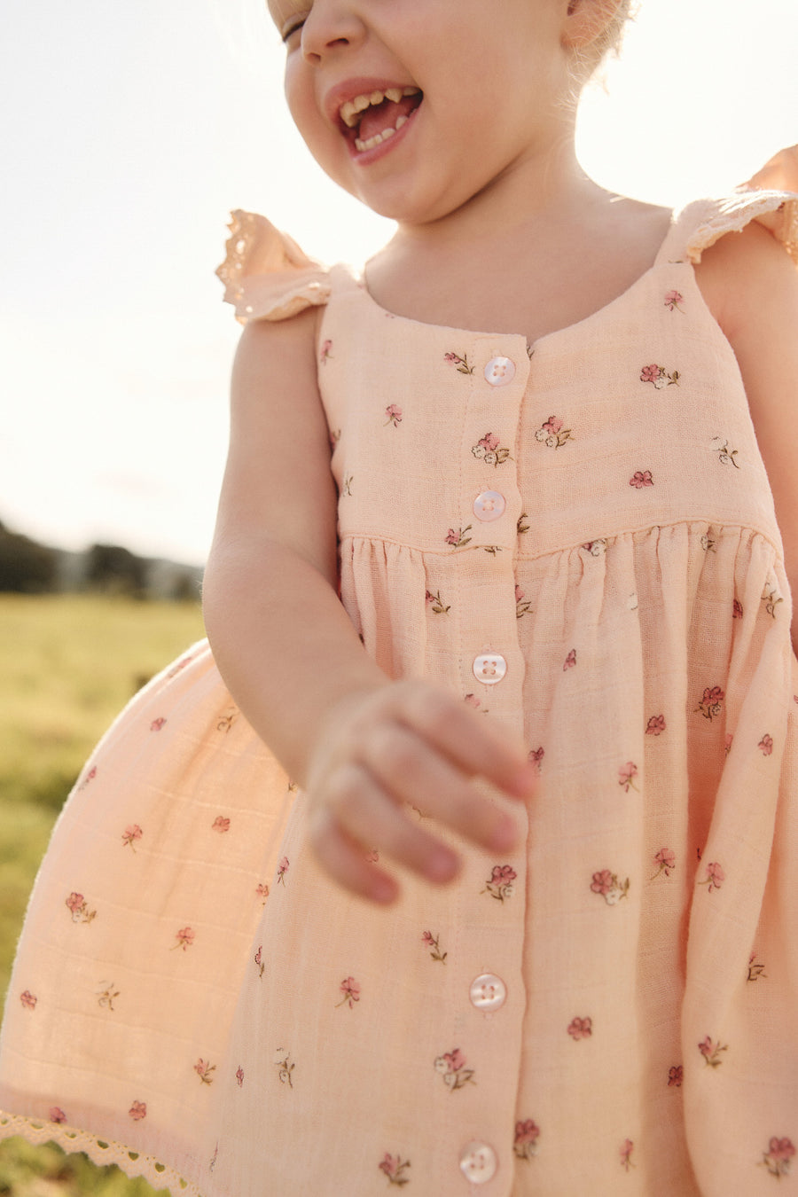 Organic Cotton Muslin Cassie Top - Meredith Morganite Childrens Top from Jamie Kay USA