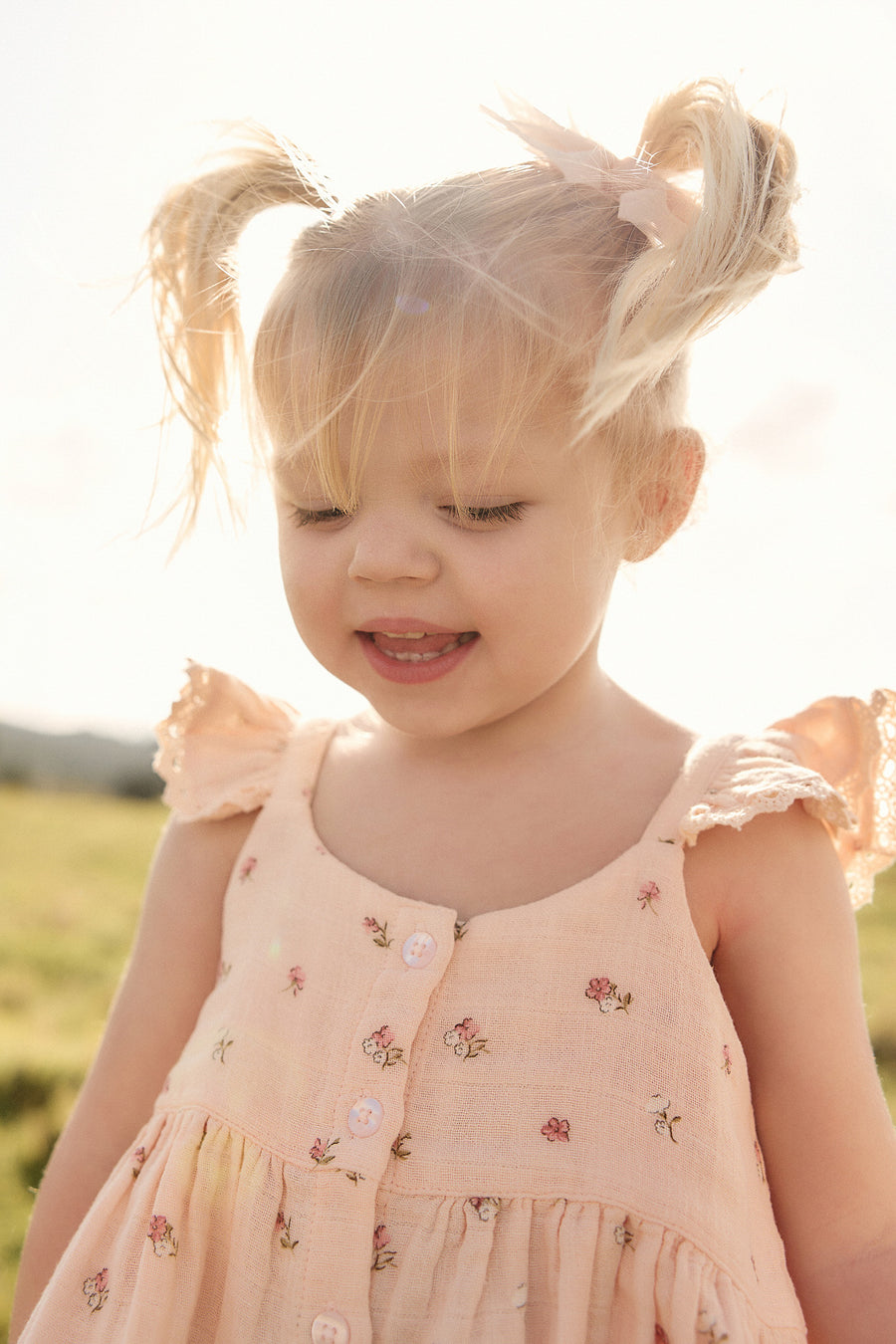 Organic Cotton Muslin Cassie Top - Meredith Morganite Childrens Top from Jamie Kay USA