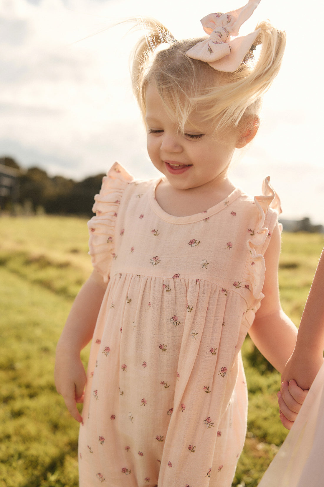 Organic Cotton Muslin Sadie Romper - Meredith Morganite Childrens Romper from Jamie Kay USA