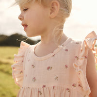 Organic Cotton Muslin Sadie Romper - Meredith Morganite Childrens Romper from Jamie Kay USA