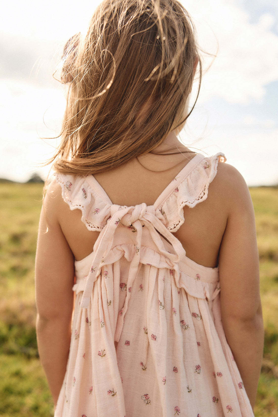 Organic Cotton Muslin Lola Dress - Meredith Morganite Childrens Dress from Jamie Kay USA