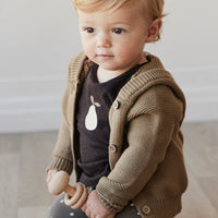 Pima Cotton Arnold Long Sleeve Top - Dark Chocolate Childrens Top from Jamie Kay USA