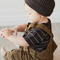 Pima Cotton Jason Tee - Easy Stripe Dark Chocolate/Woodsmoke Childrens Top from Jamie Kay USA