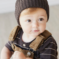 Pima Cotton Jason Tee - Easy Stripe Dark Chocolate/Woodsmoke Childrens Top from Jamie Kay USA