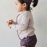 Organic Cotton Frill Bloomer - Goldie Huckleberry Sparse Childrens Bloomer from Jamie Kay USA