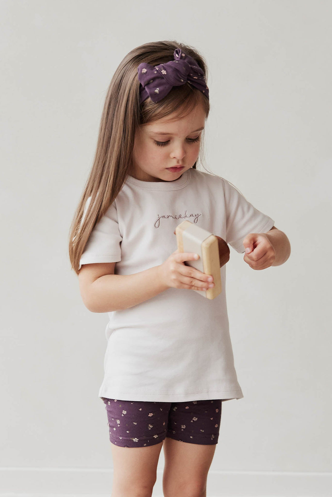 Organic Cotton Everyday Bike Short - Goldie Huckleberry Sparse Childrens Short from Jamie Kay USA