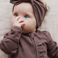 Organic Cotton Fine Rib Headband - Deep Cocoa Childrens Headband from Jamie Kay USA