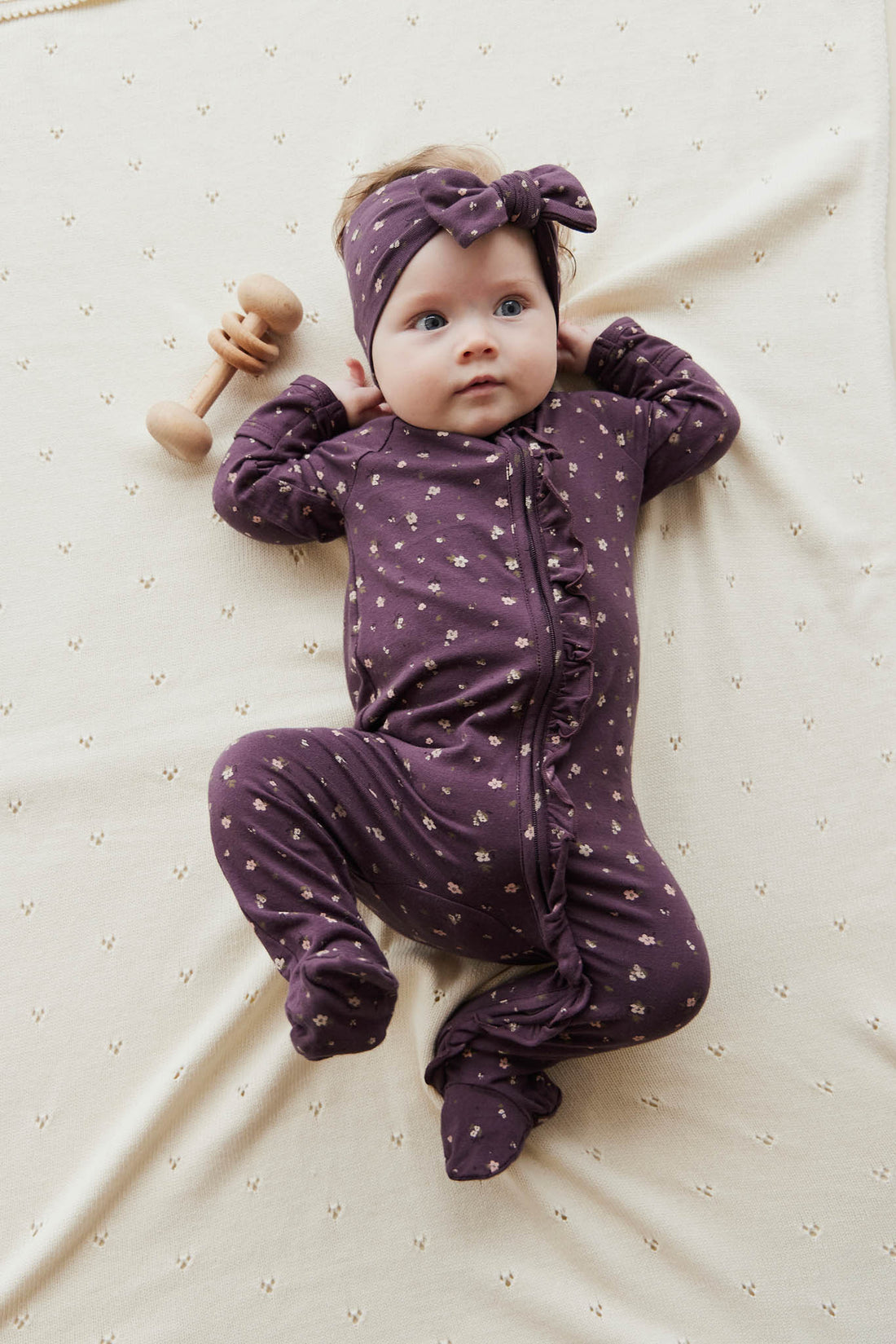 Organic Cotton Melanie Onepiece - Goldie Huckleberry Sparse Childrens Onepiece from Jamie Kay USA