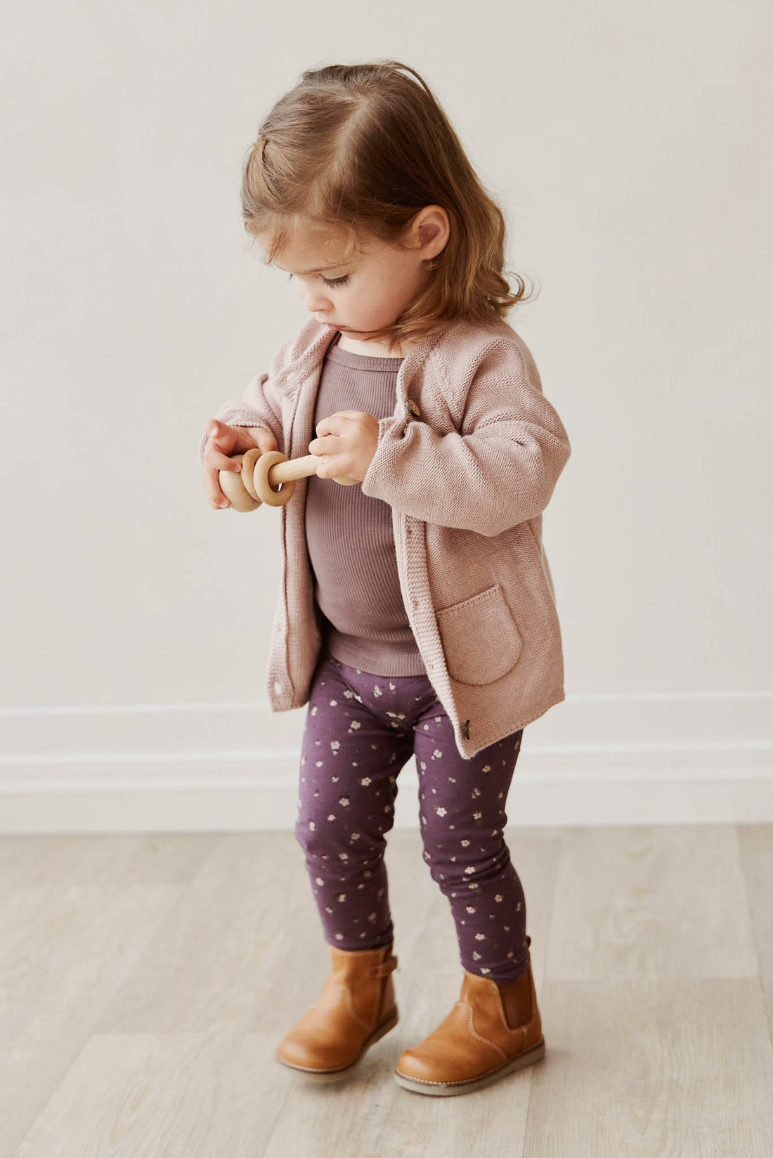 Organic Cotton Legging - Goldie Huckleberry Sparse Childrens Legging from Jamie Kay USA