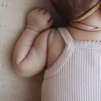 Organic Cotton Modal Singlet Bodysuit - Dainty Pink Childrens Bodysuit from Jamie Kay USA