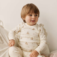 Organic Cotton Fine Rib Kayln Long Sleeve Pyjama Set - Clover Fields Childrens Pyjama from Jamie Kay USA