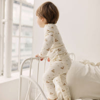 Organic Cotton Fine Rib Kayln Long Sleeve Pyjama Set - Clover Fields Childrens Pyjama from Jamie Kay USA