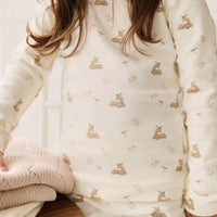 Organic Cotton Fine Rib Kayln Long Sleeve Pyjama Set - Little Fawn Childrens Pyjama from Jamie Kay USA