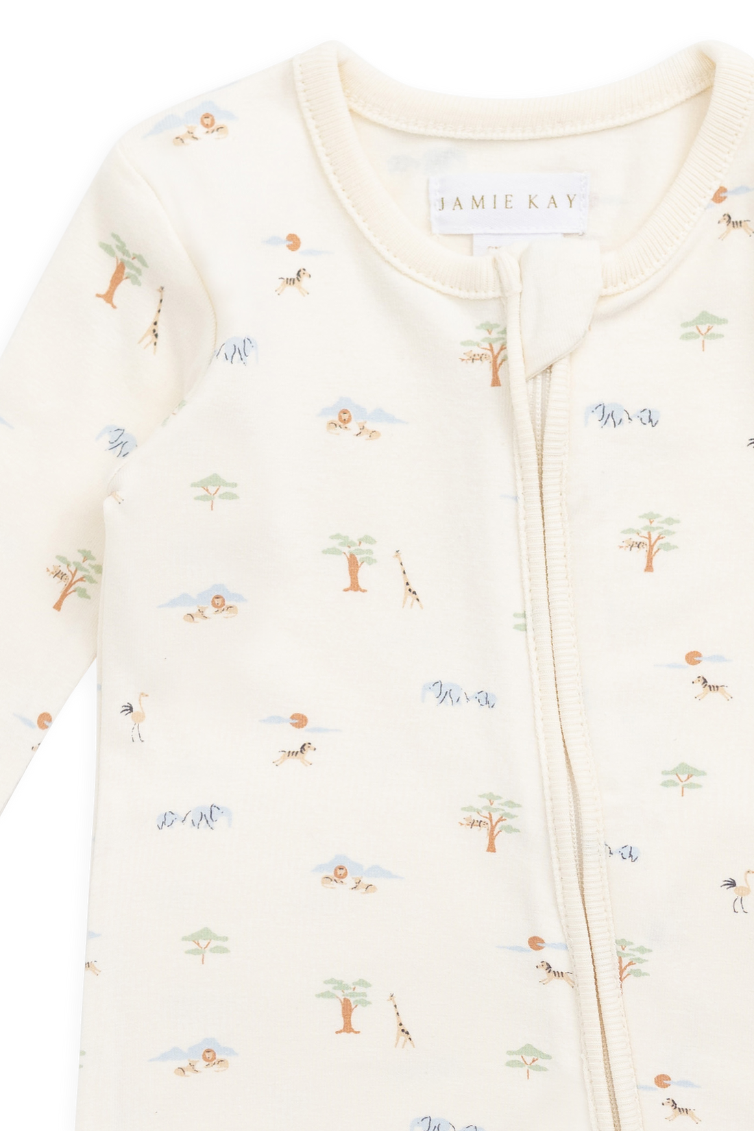 Organic Cotton Jude Onepiece - Savannah Animals Tofu Childrens Onepiece from Jamie Kay USA