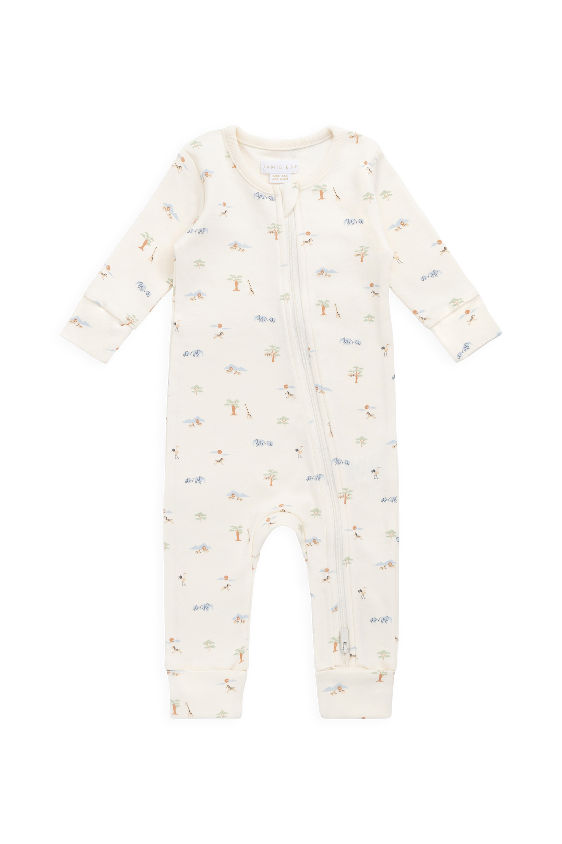Organic Cotton Jude Onepiece - Savannah Animals Tofu Childrens Onepiece from Jamie Kay USA