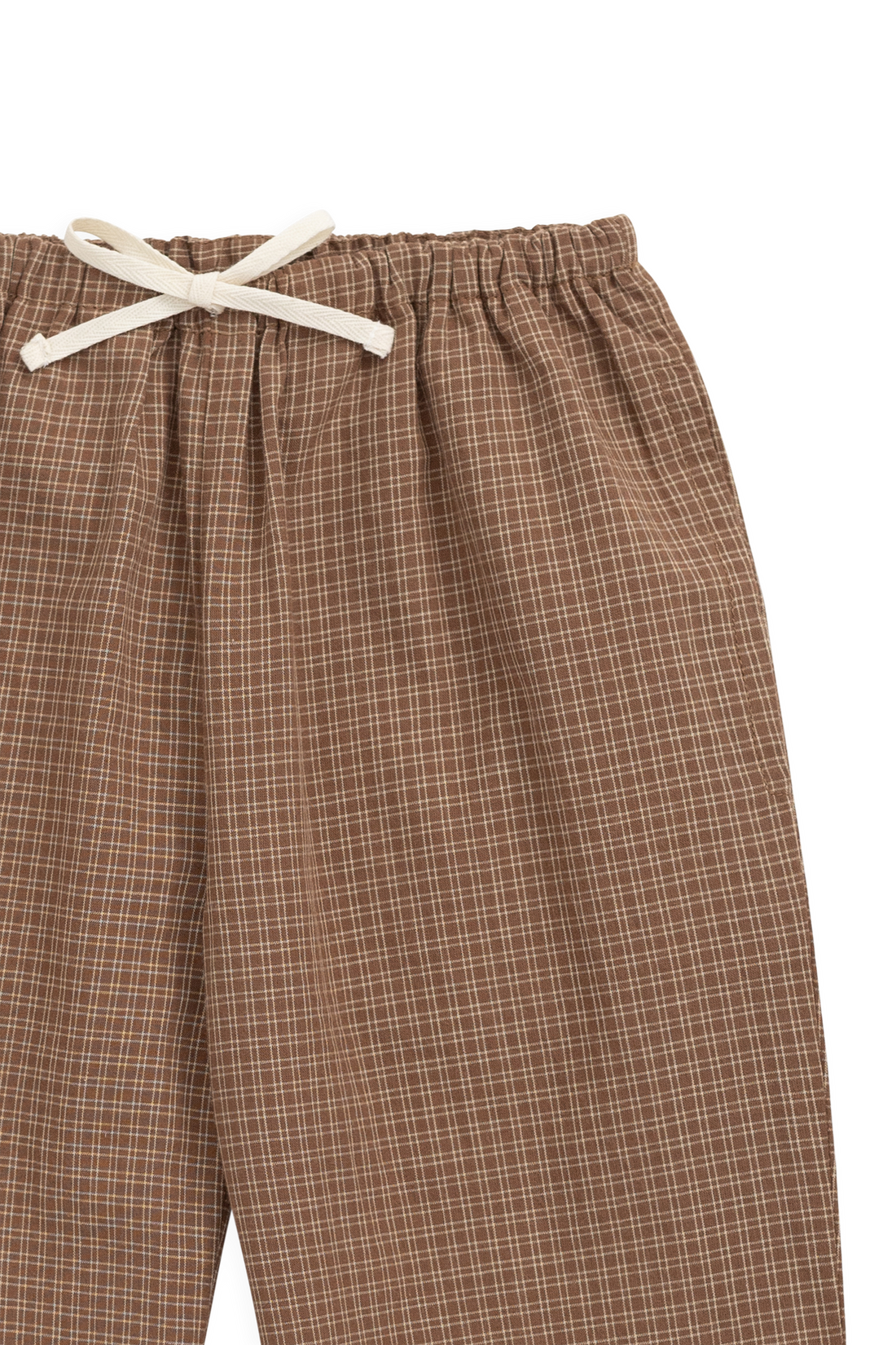 Organic Cotton Kenji Pant - Double Windowpane Check Oud/Hay Childrens Pant from Jamie Kay USA