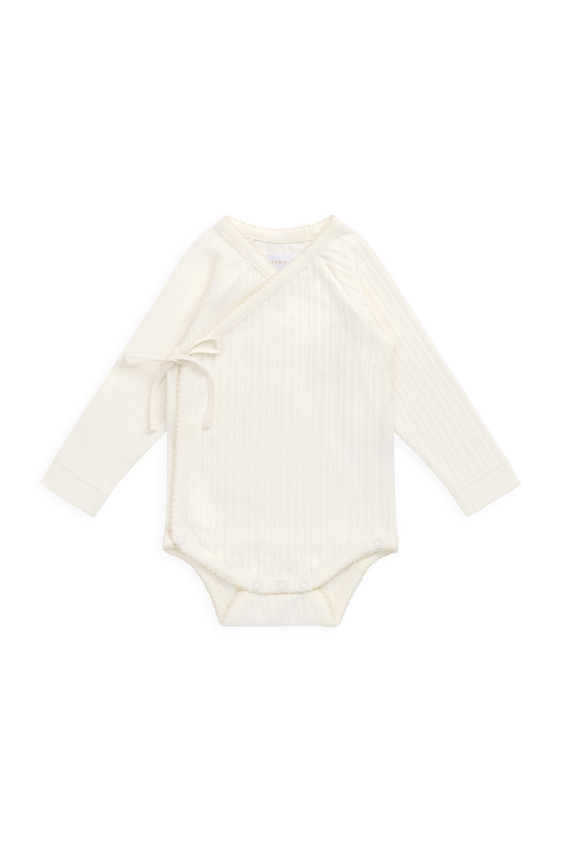 Organic Cotton Pointelle Marina Bodysuit - Parchment Childrens Bodysuit from Jamie Kay USA