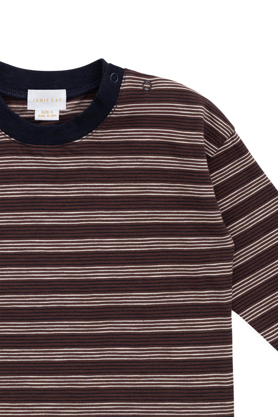 Slub Cotton Iver Long Sleeve Tee - Regal Stripe Childrens Top from Jamie Kay USA