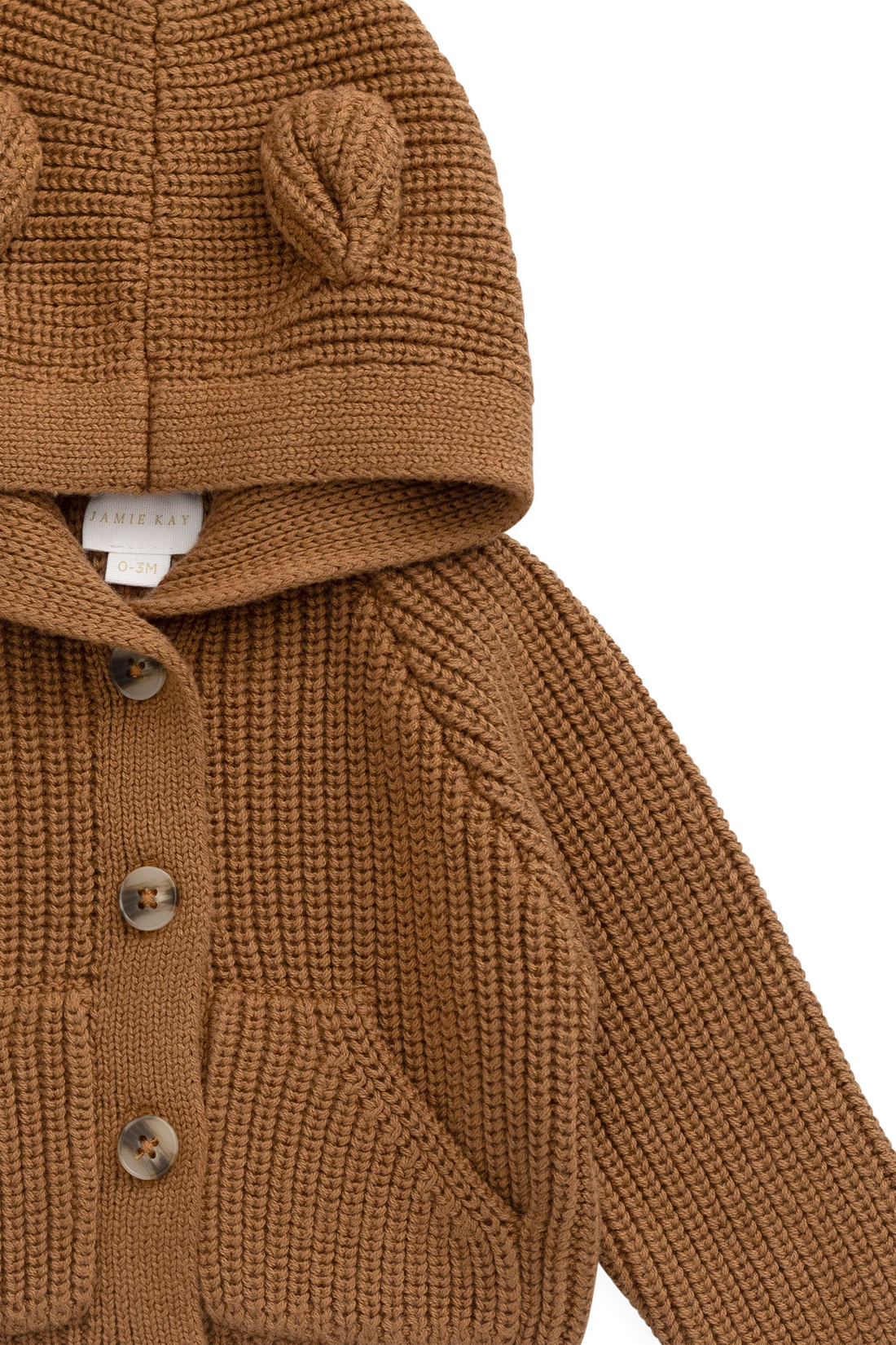 Bear Cardigan - Butterscotch Childrens Cardigan from Jamie Kay USA