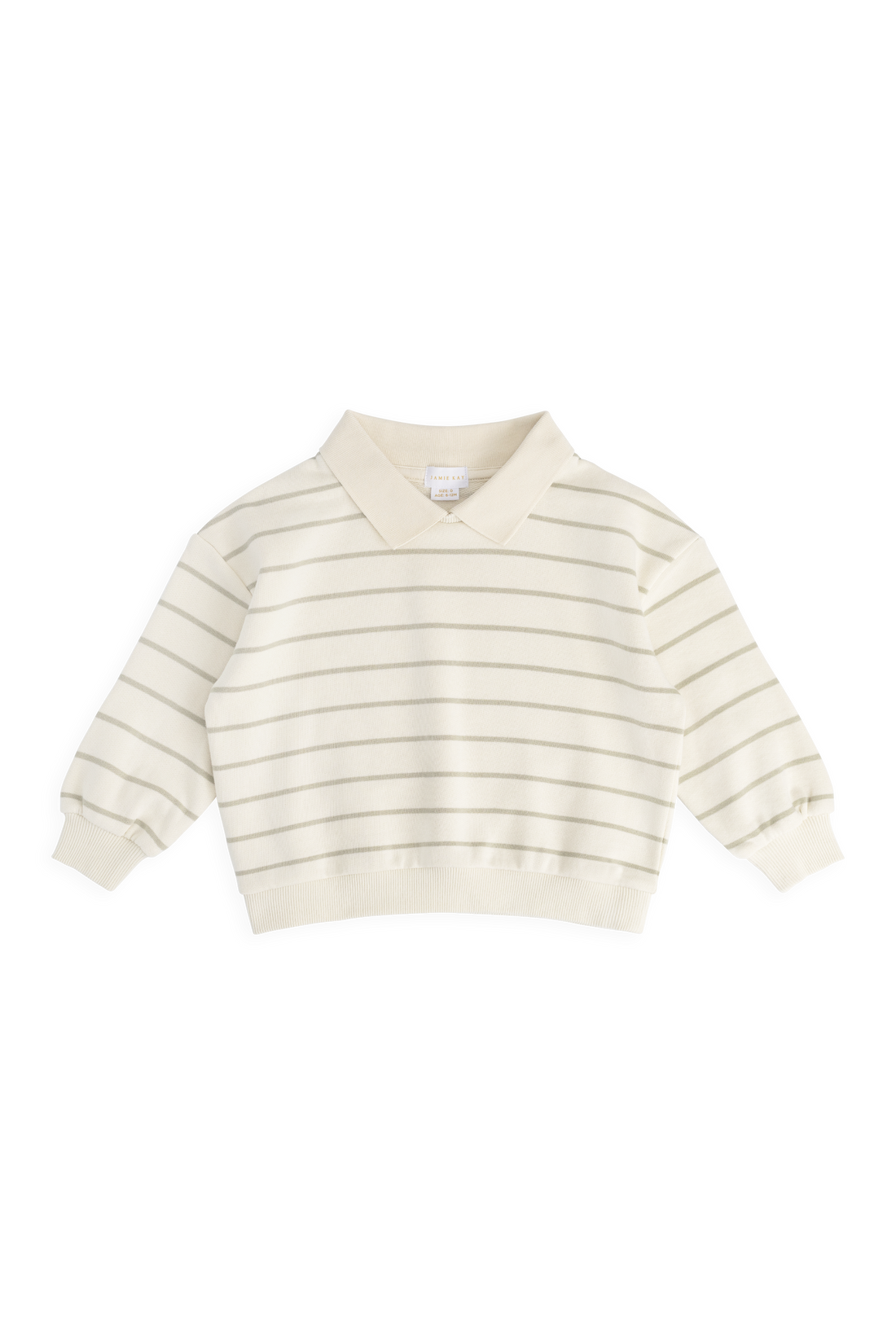 Benedict Sweatshirt - Horizon Stripe Lichen/Cloud Childrens Sweatshirting from Jamie Kay USA