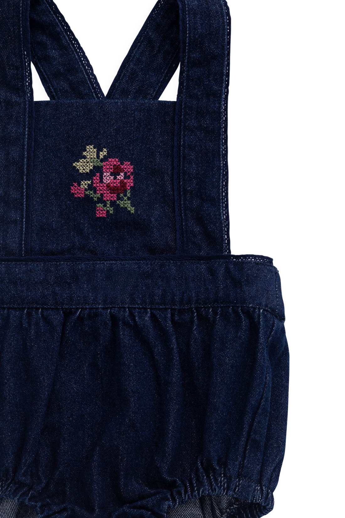 Calianna Playsuit - Deep Sea Denim Orchid Rose Childrens Playsuit from Jamie Kay USA