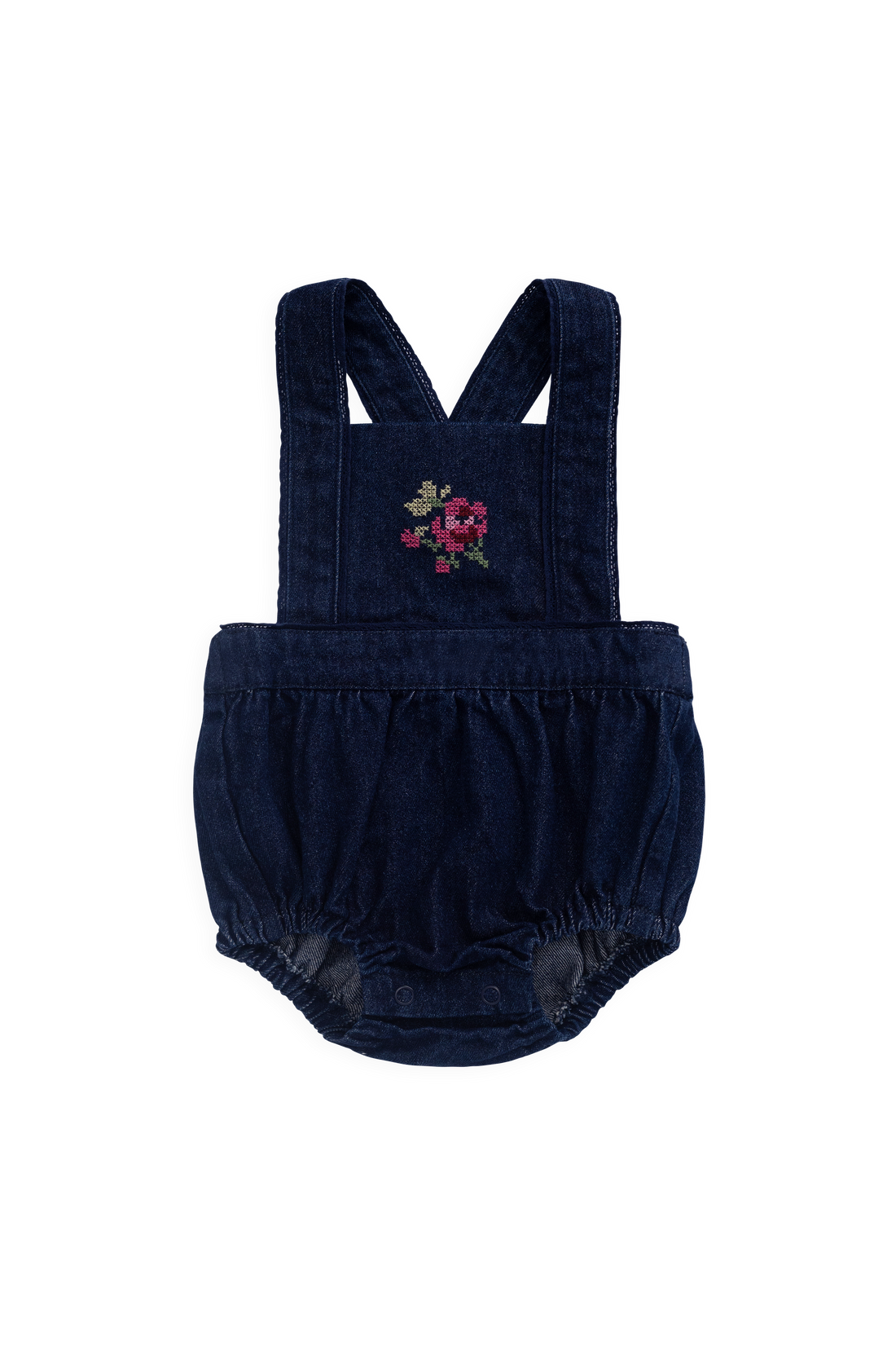 Calianna Playsuit - Deep Sea Denim Orchid Rose Childrens Playsuit from Jamie Kay USA