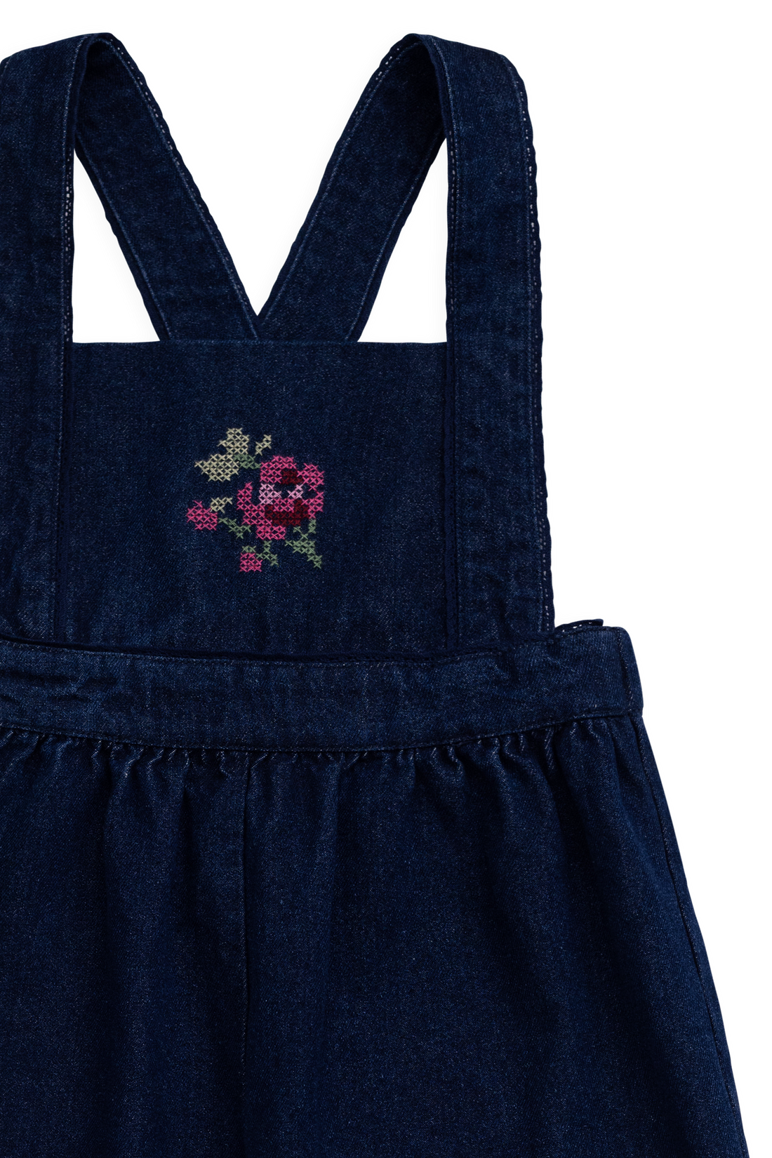 Dovie Overall - Deep Sea Denim Orchid Rose Childrens Overall from Jamie Kay USA