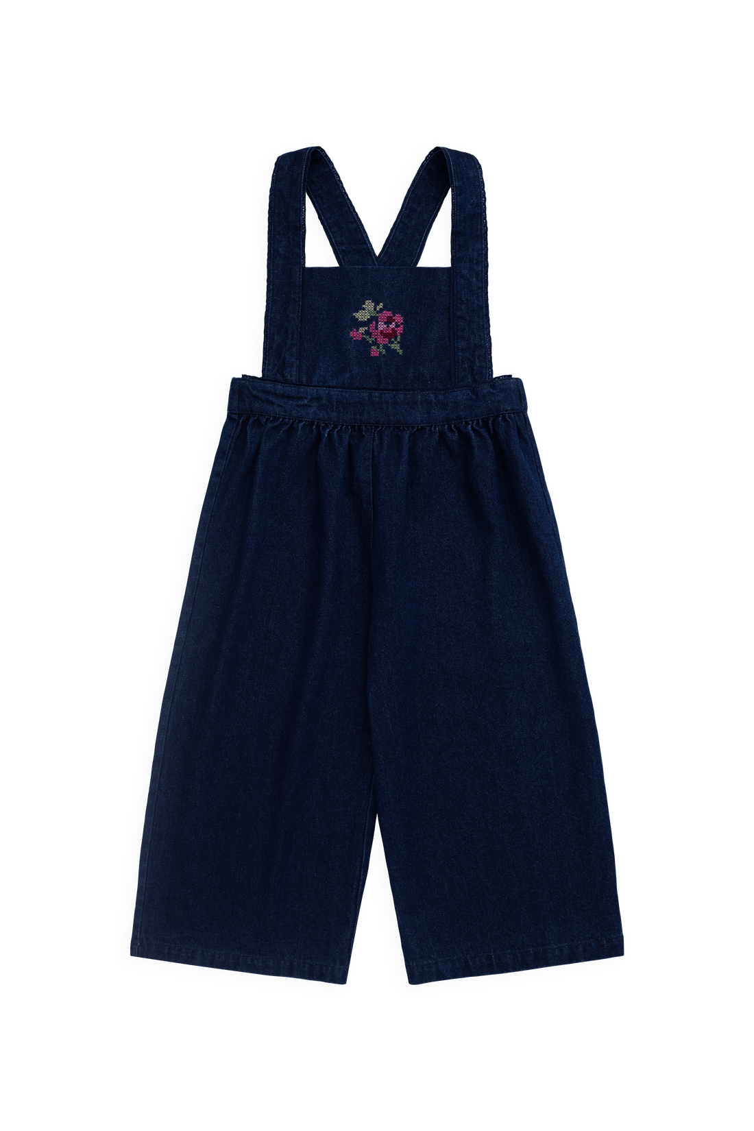 Dovie Overall - Deep Sea Denim Orchid Rose Childrens Overall from Jamie Kay USA