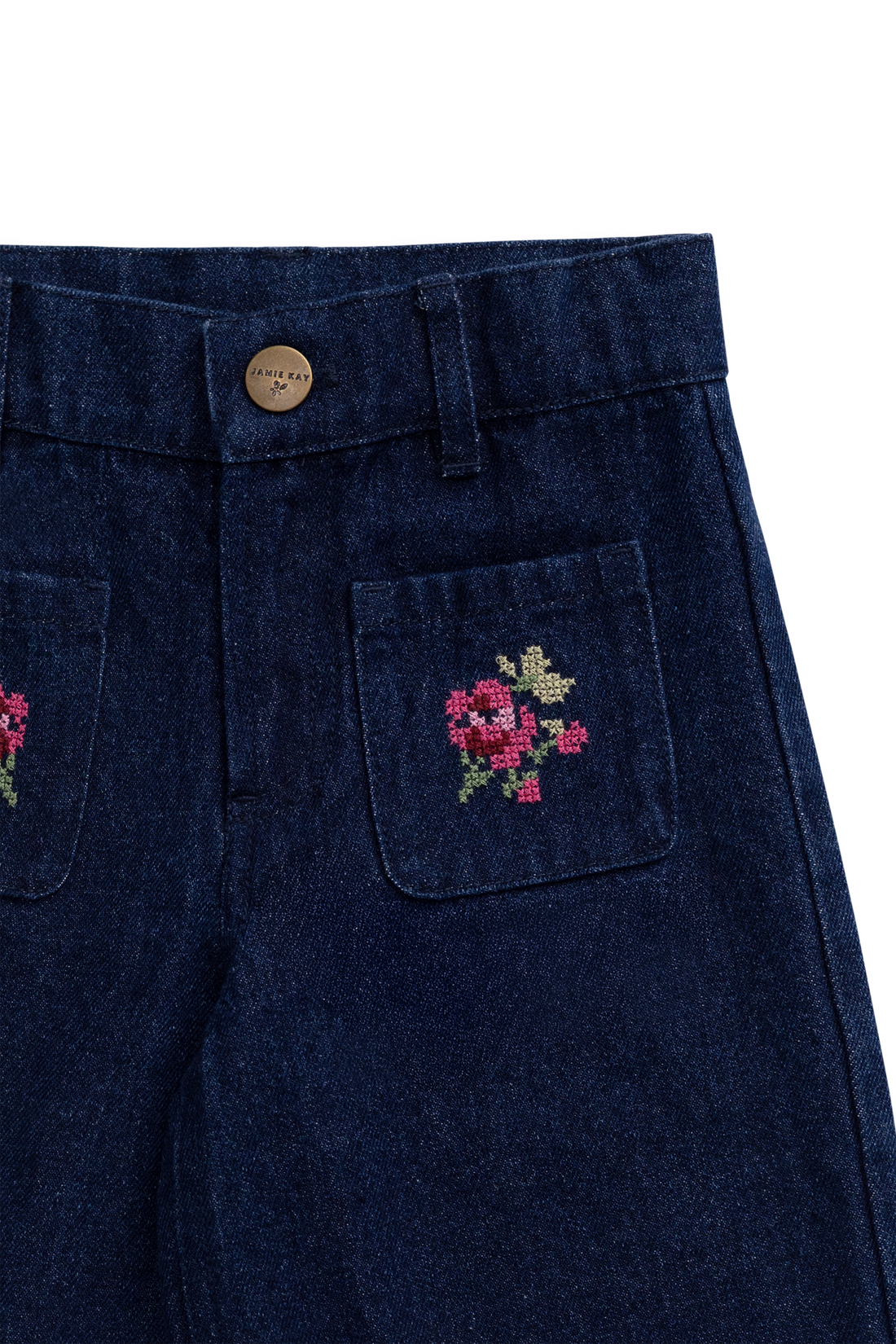 Ines Pant - Deep Sea Denim Orchid Rose Childrens Pants from Jamie Kay USA