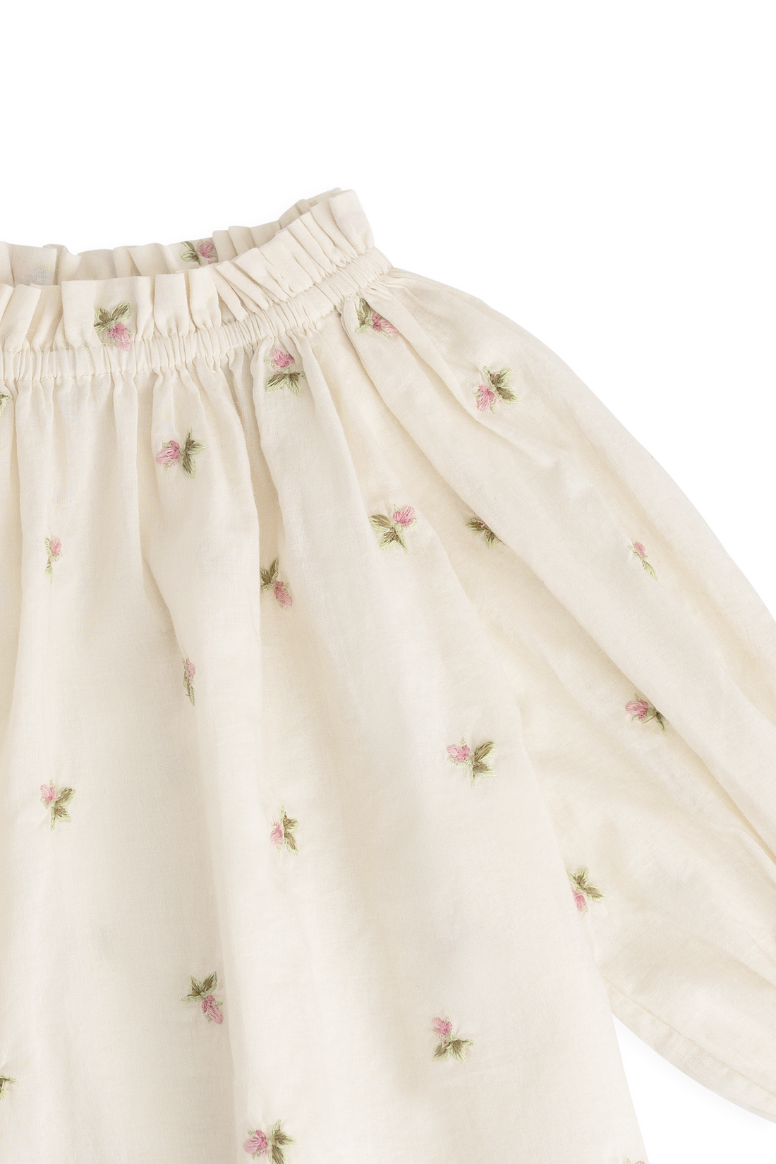 Organic Cotton Acacia Blouse - Rosebud Egret Childrens Top from Jamie Kay USA