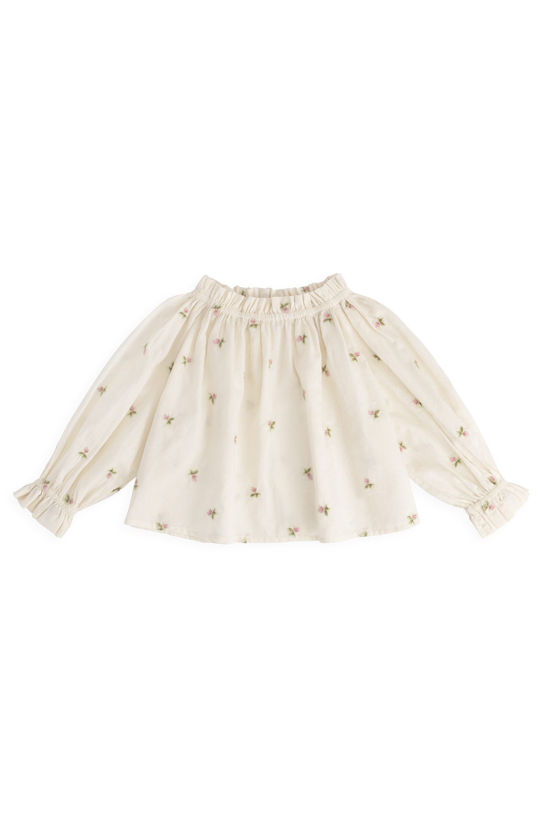Organic Cotton Acacia Blouse - Rosebud Egret Childrens Top from Jamie Kay USA
