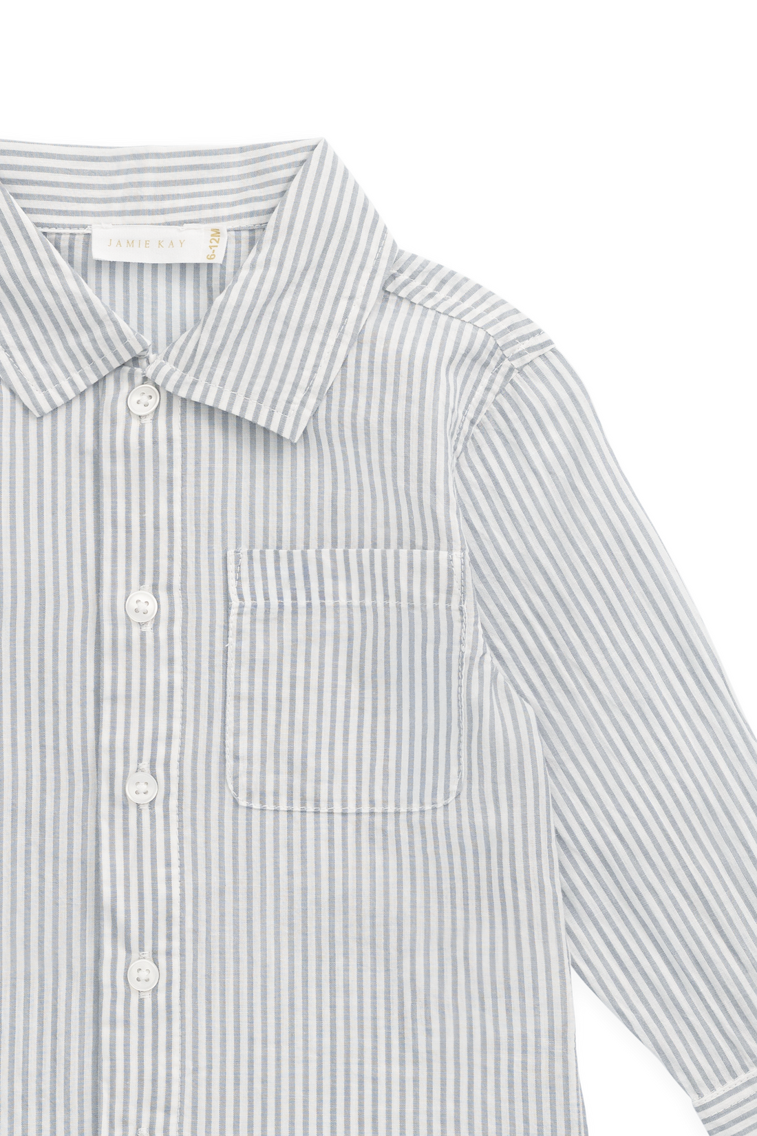 Organic Cotton Isaiah Shirt - Harbour Stripe Childrens Top from Jamie Kay USA