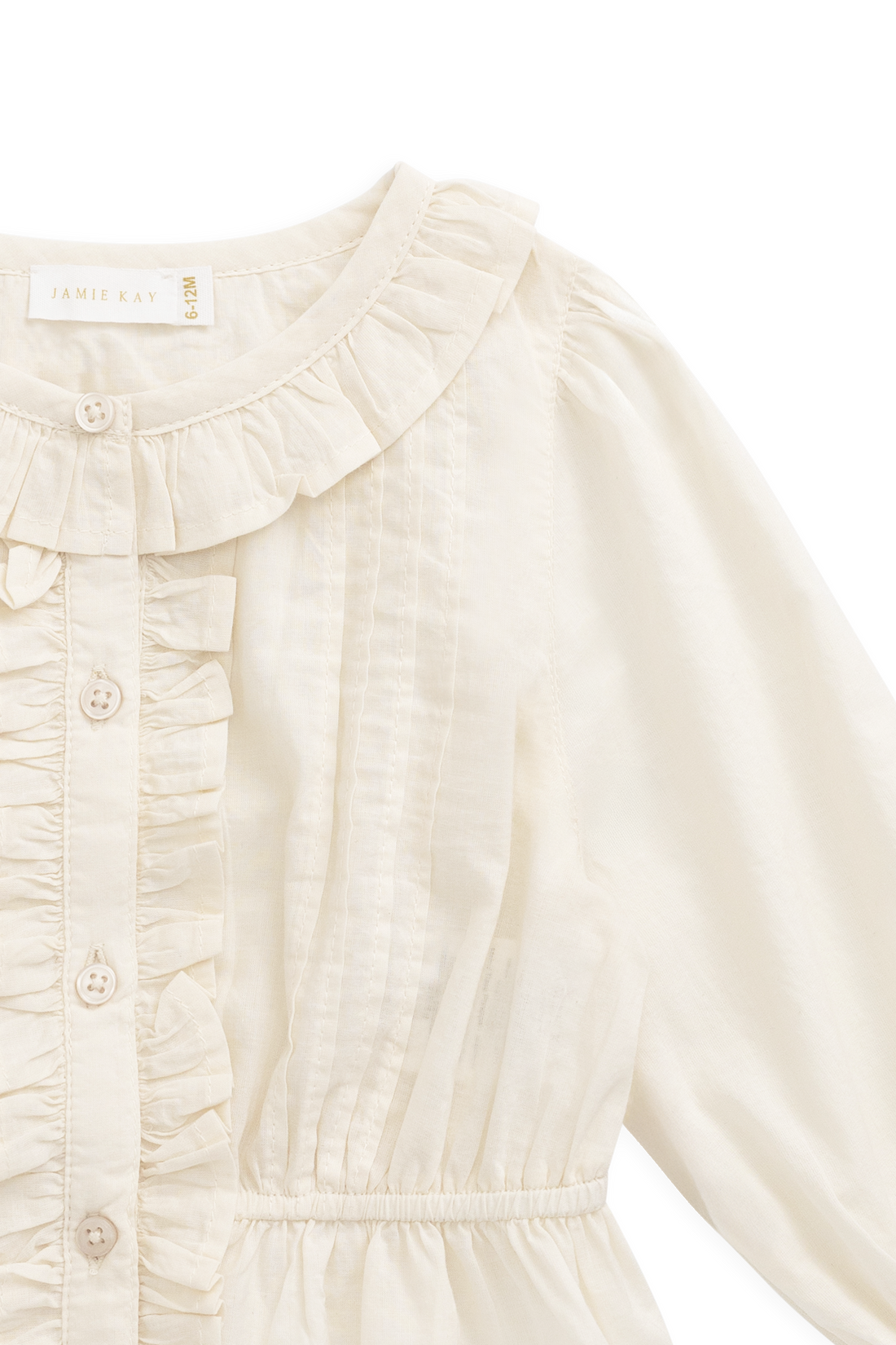 Organic Cotton Maylah Blouse - Vanilla Childrens Top from Jamie Kay USA