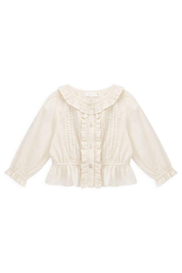 Organic Cotton Maylah Blouse - Vanilla Childrens Top from Jamie Kay USA