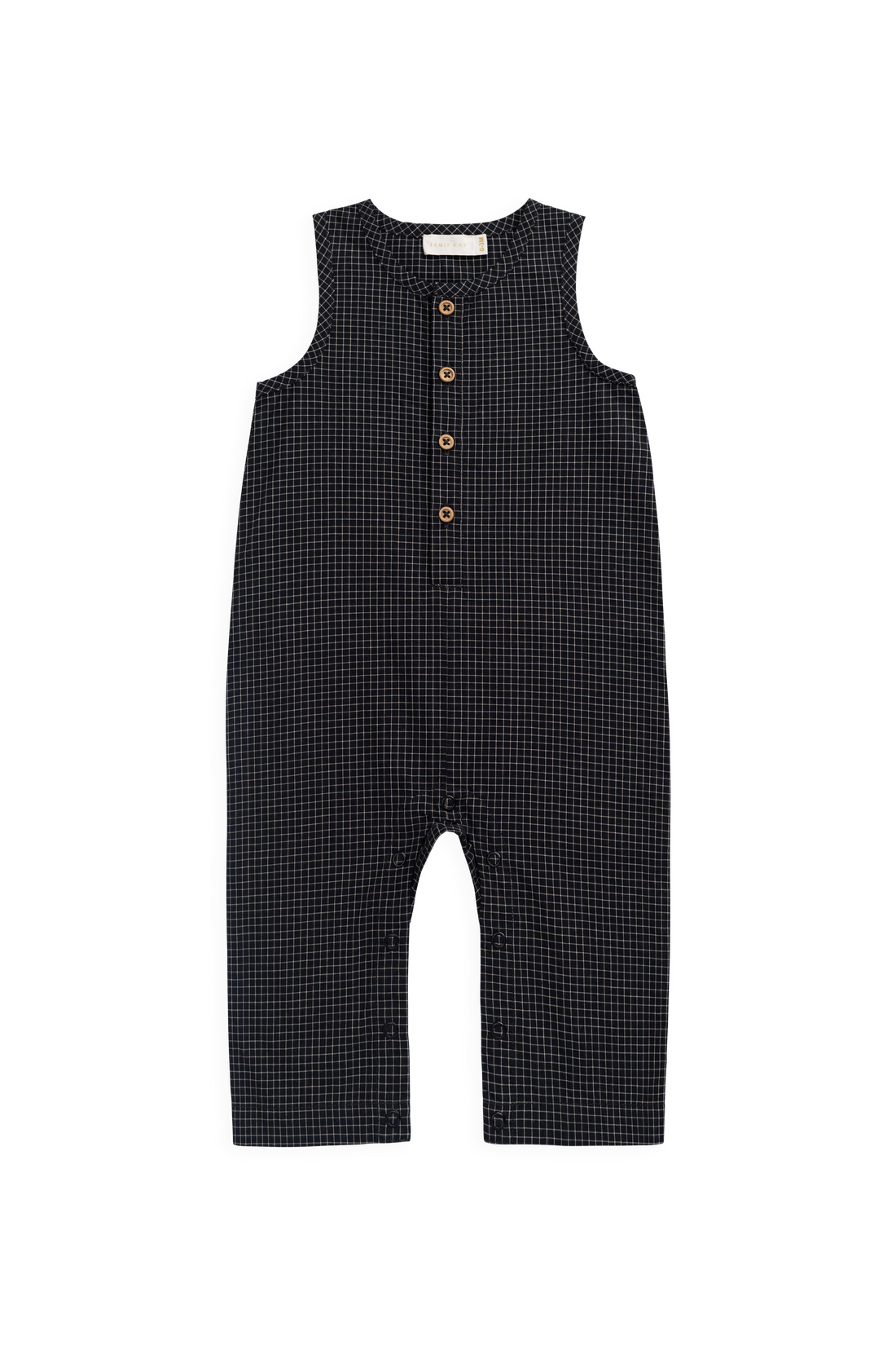 Organic Cotton Milo Jumpsuit - Eclipse Grid Childrens Jumpsuit from Jamie Kay USA