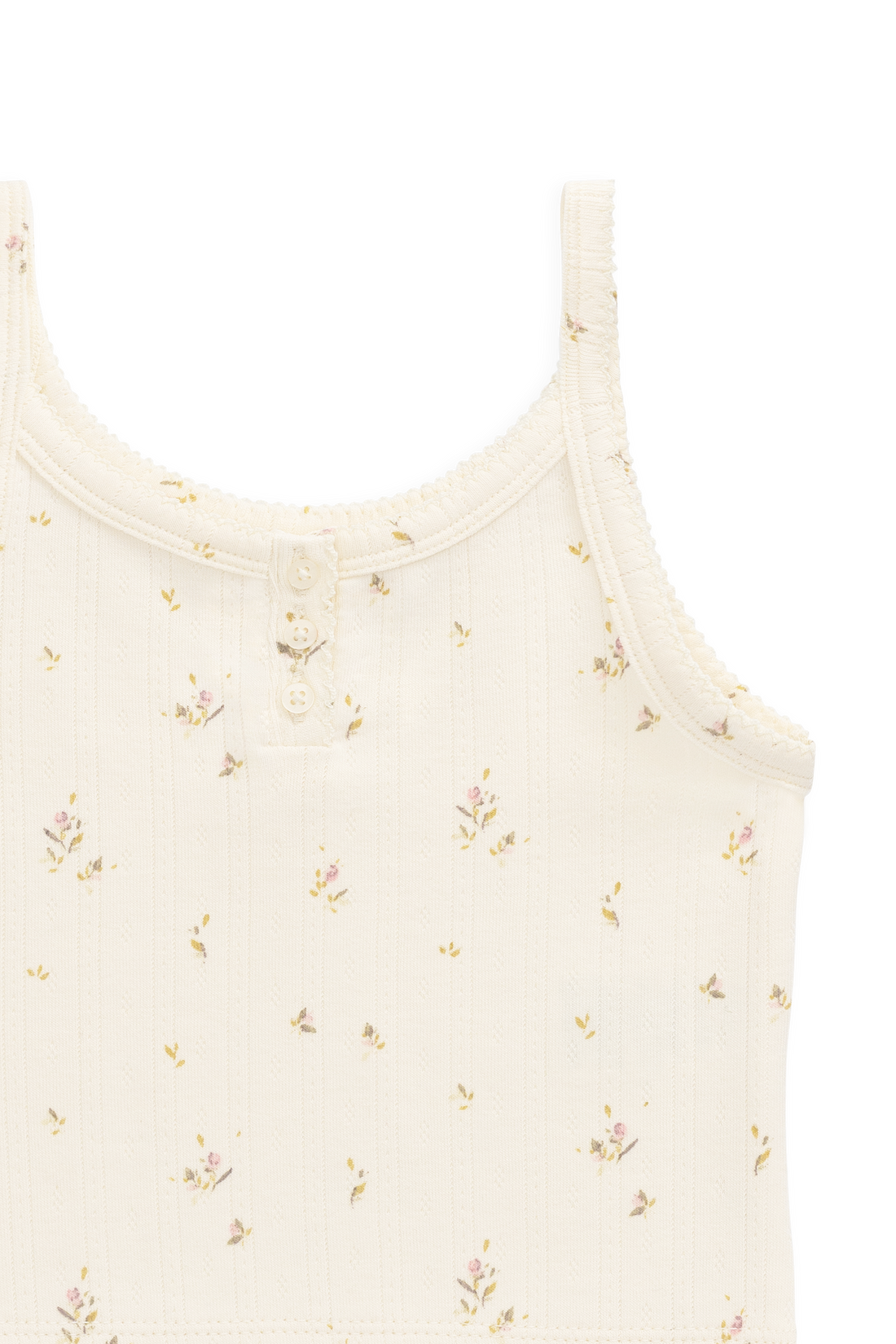 Organic Cotton Pointelle Anais Singlet - Dina Antique Childrens Singlet from Jamie Kay USA