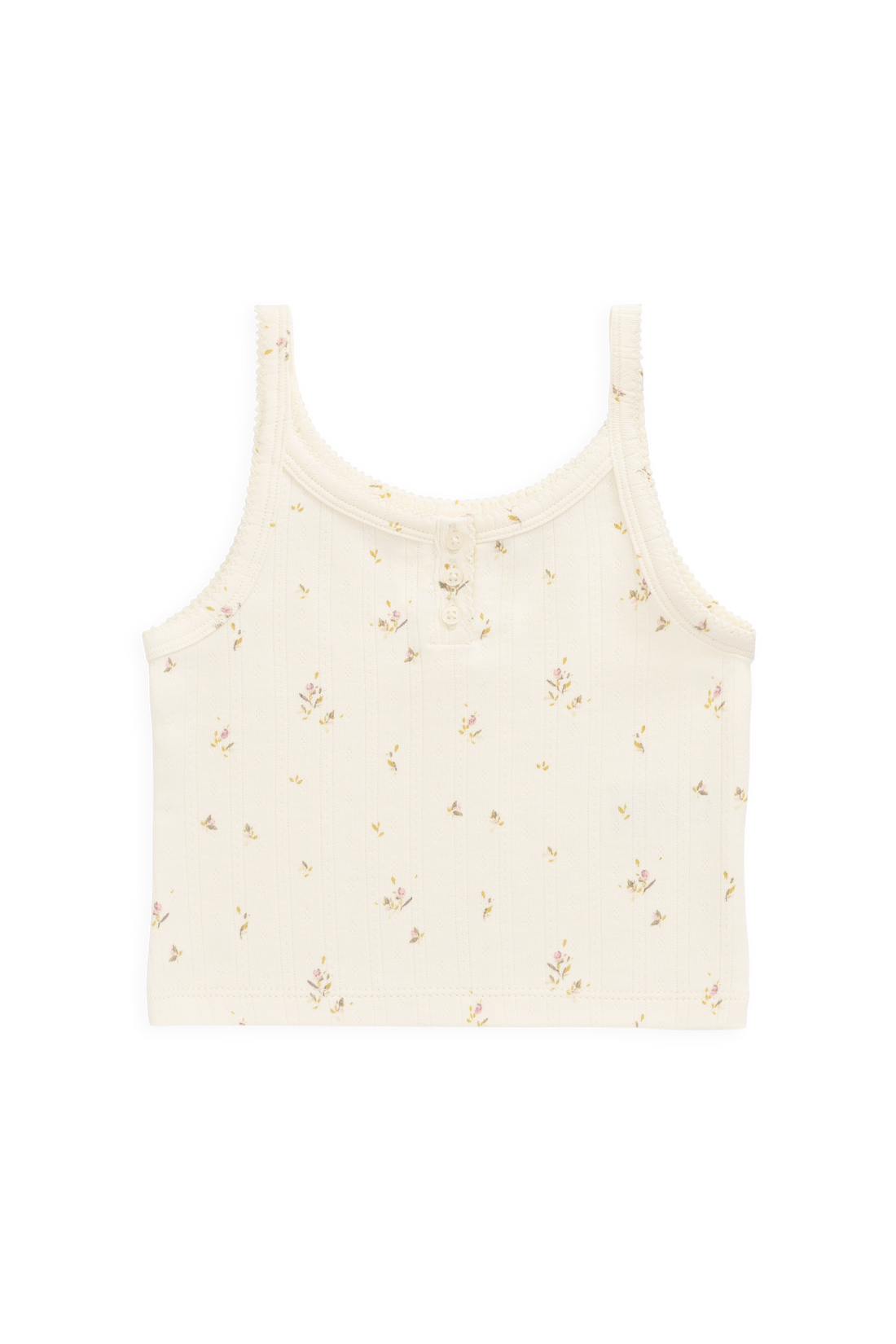 Organic Cotton Pointelle Anais Singlet - Dina Antique Childrens Singlet from Jamie Kay USA