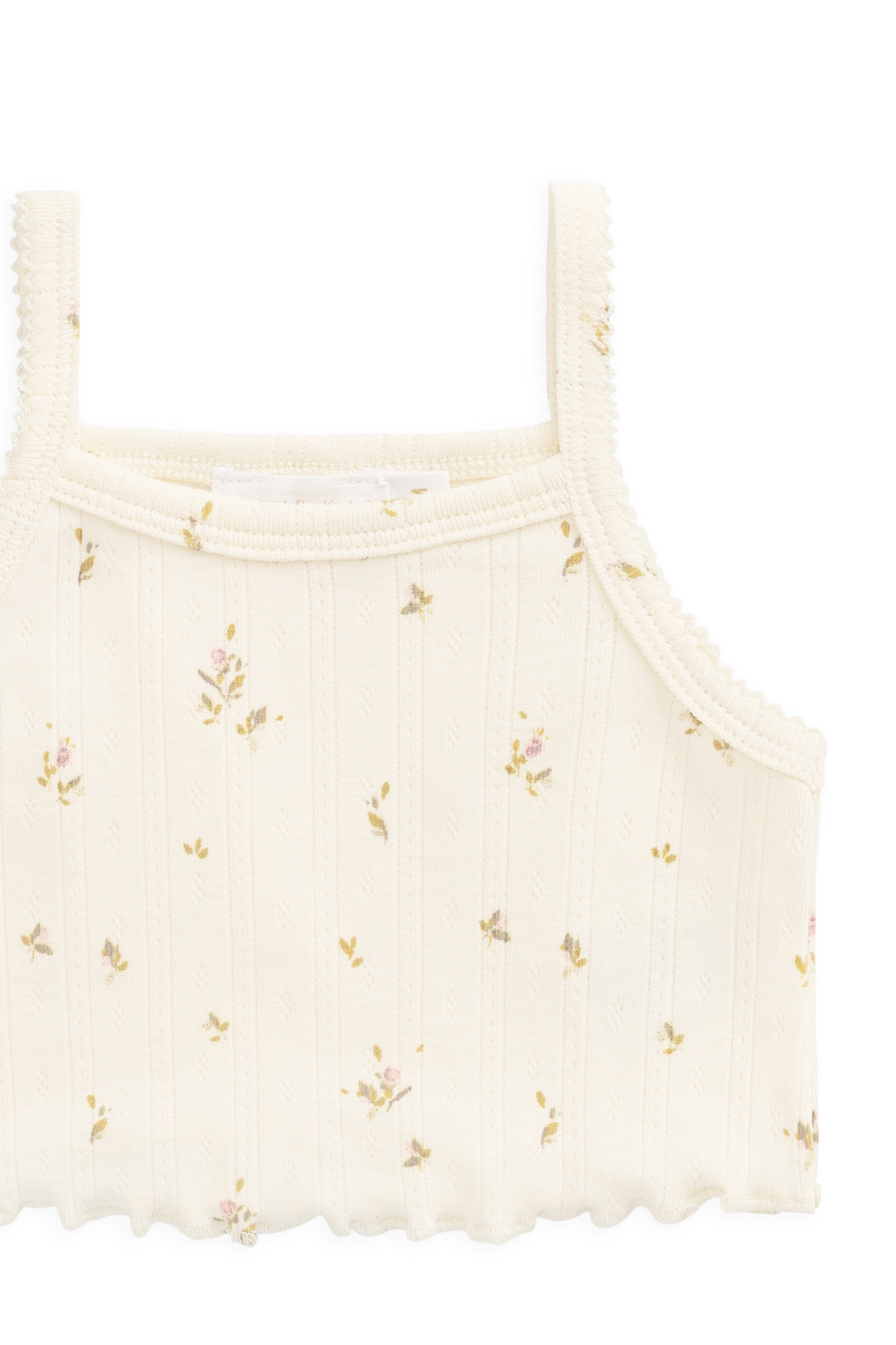 Organic Cotton Pointelle Bebe Singlet - Dina Antique Childrens Singlet from Jamie Kay USA