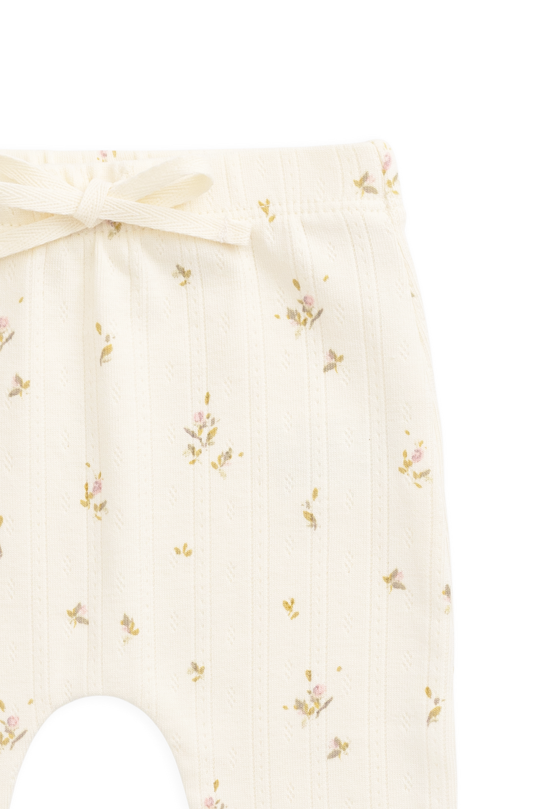 Organic Cotton Pointelle Footed Pant - Dina Antique Childrens Pant from Jamie Kay USA
