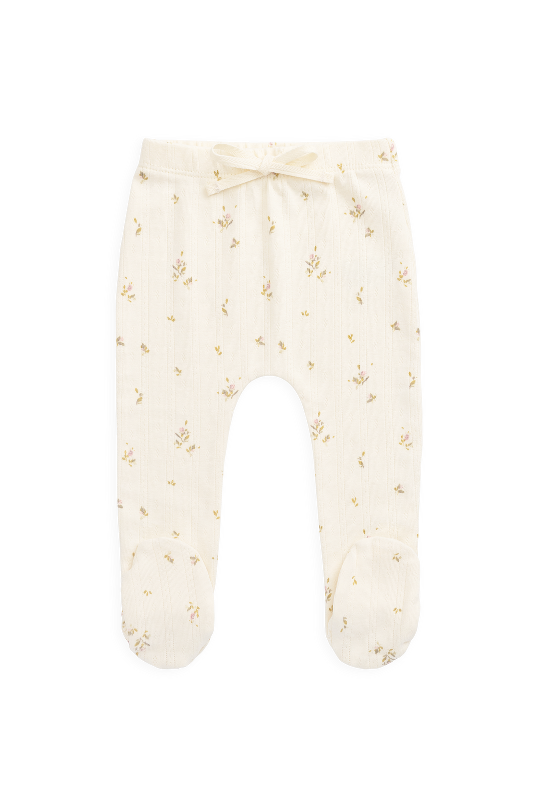 Organic Cotton Pointelle Footed Pant - Dina Antique Childrens Pant from Jamie Kay USA