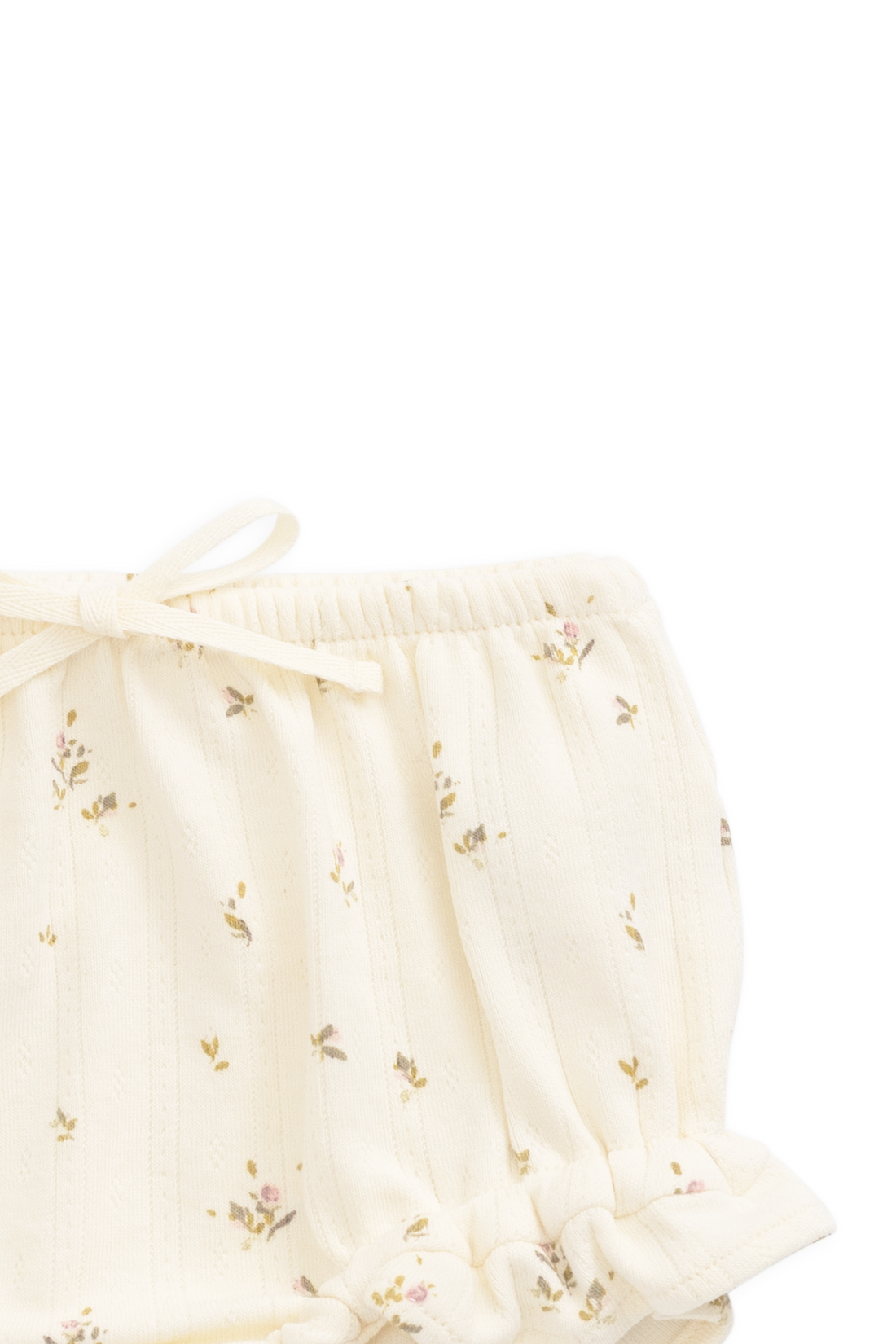 Organic Cotton Pointelle Frill Bloomer - Dina Antique Childrens Bloomer from Jamie Kay USA