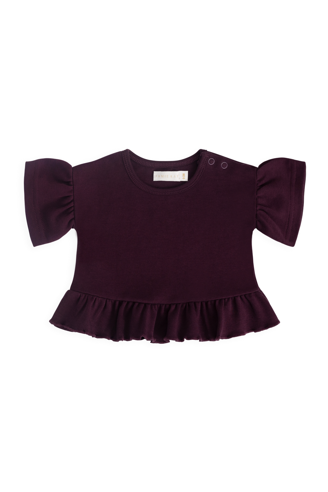 Pima Cotton Courtney Ruffle Top - Fig Childrens Top from Jamie Kay USA