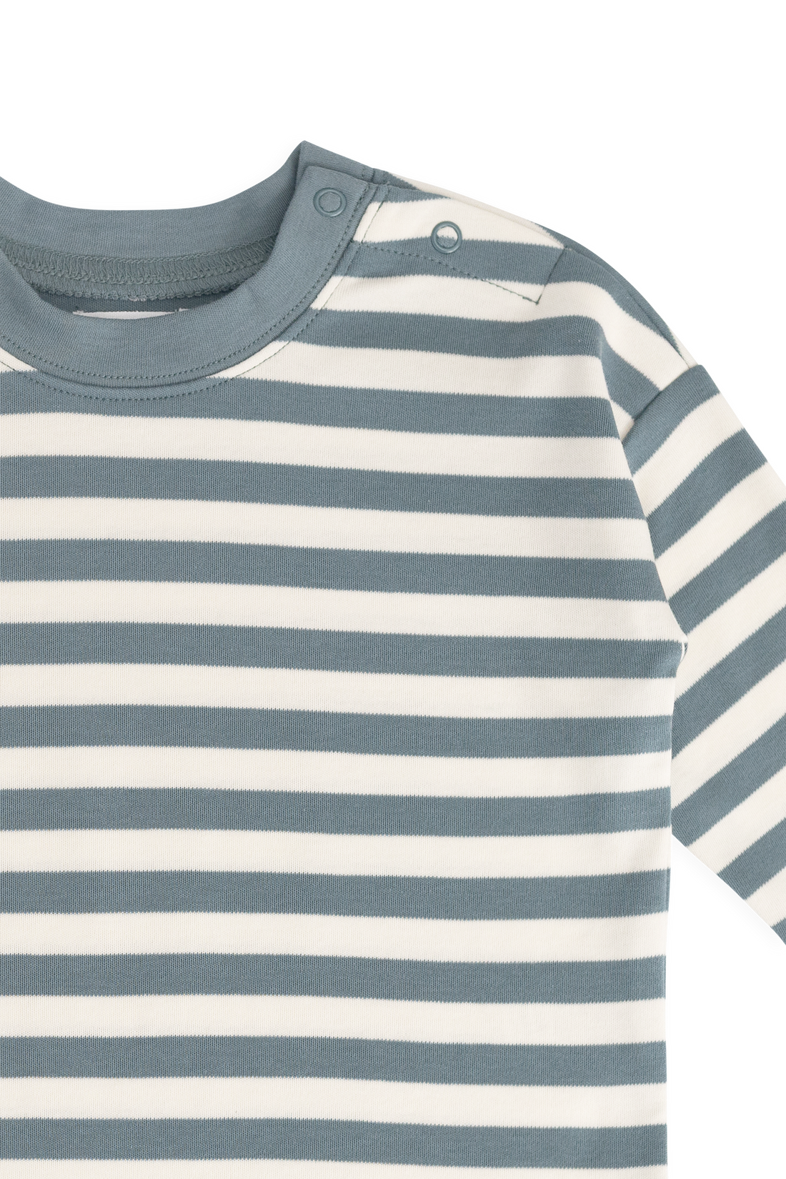 Pima Cotton Edward Long Sleeve Top - Essential Stripe Cloud/Honolulu Childrens Top from Jamie Kay USA