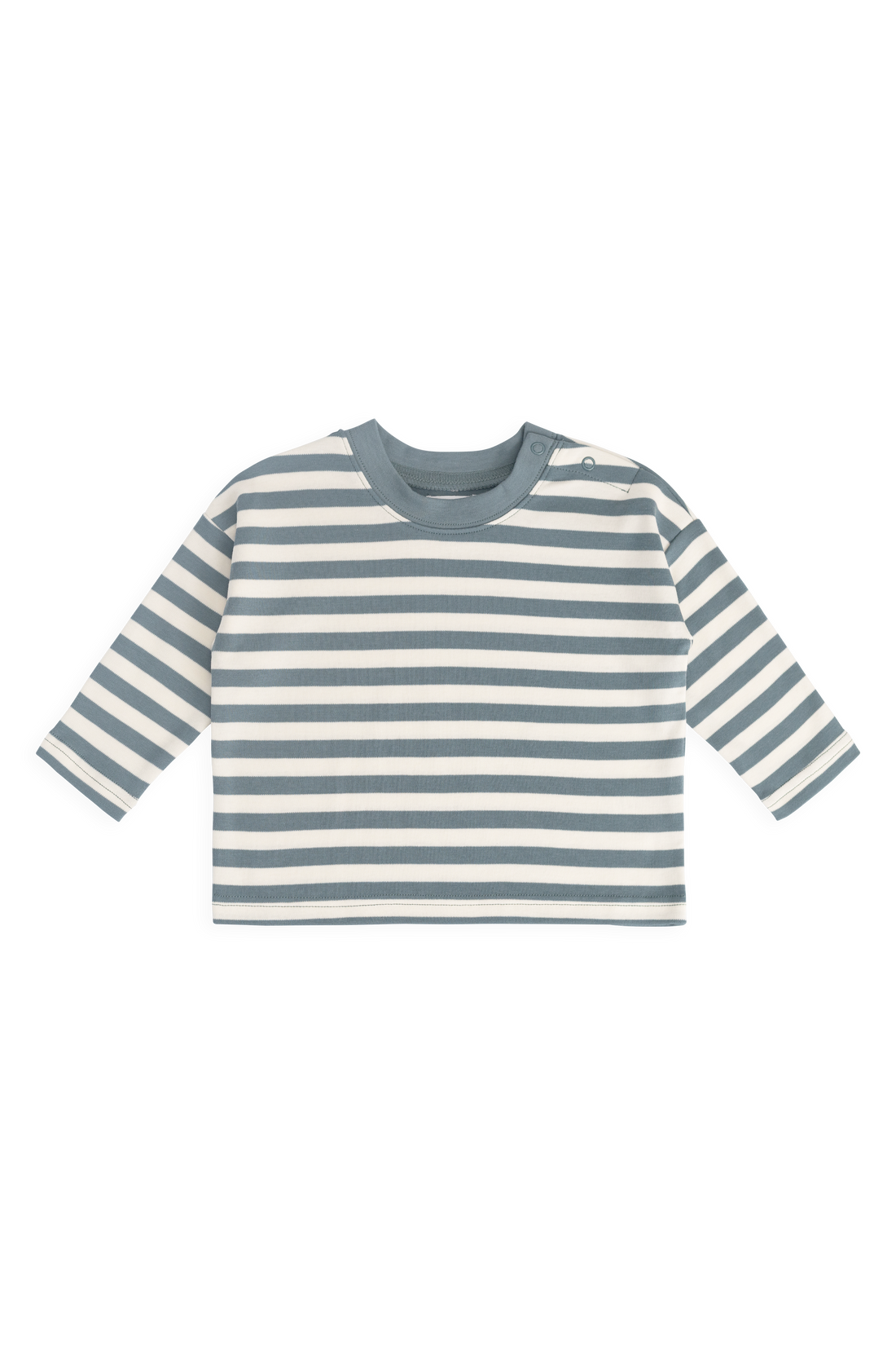 Pima Cotton Edward Long Sleeve Top - Essential Stripe Cloud/Honolulu Childrens Top from Jamie Kay USA