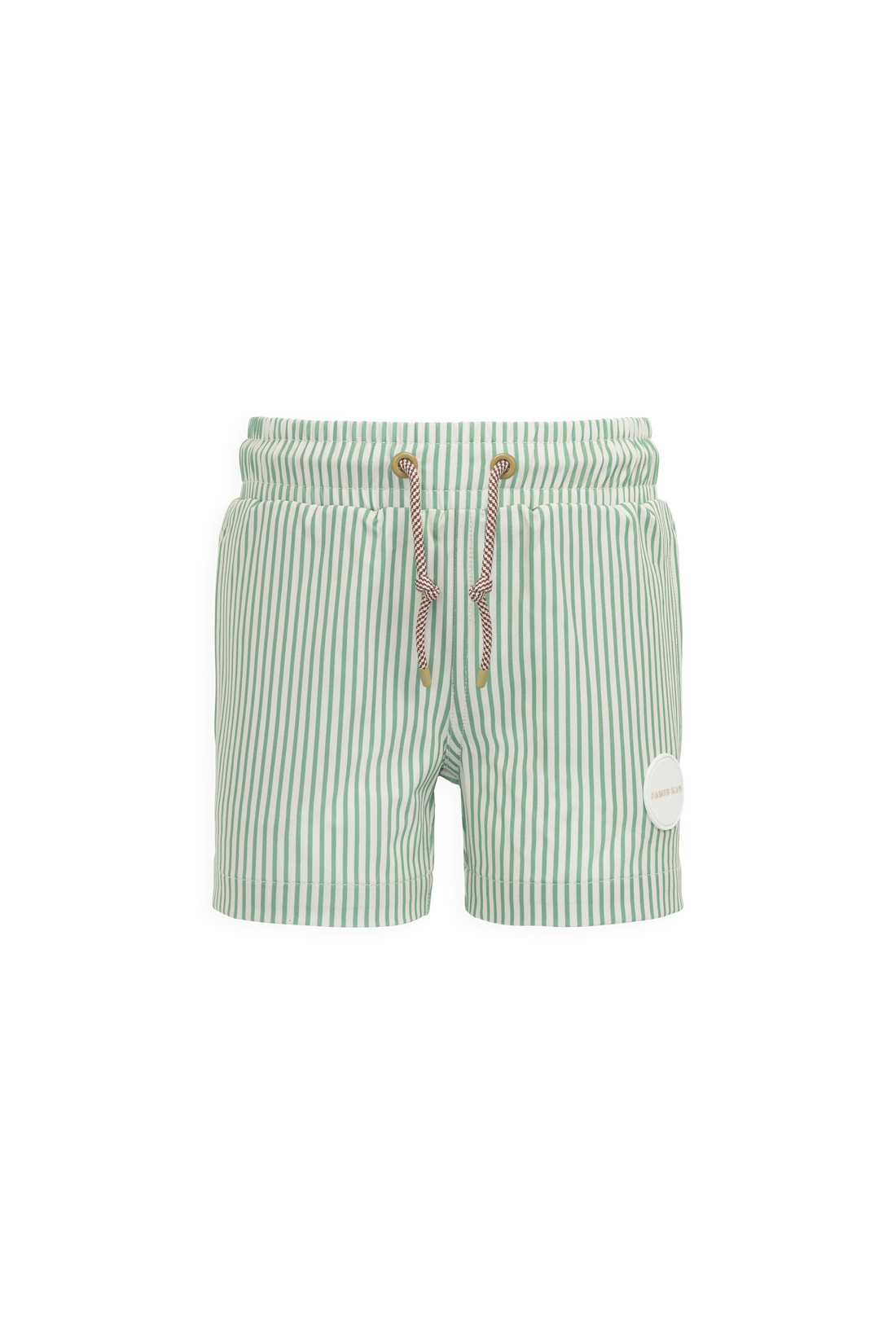Wyatt Board Short - Snow Pea Stripe Childrens Swimwear from Jamie Kay USA
