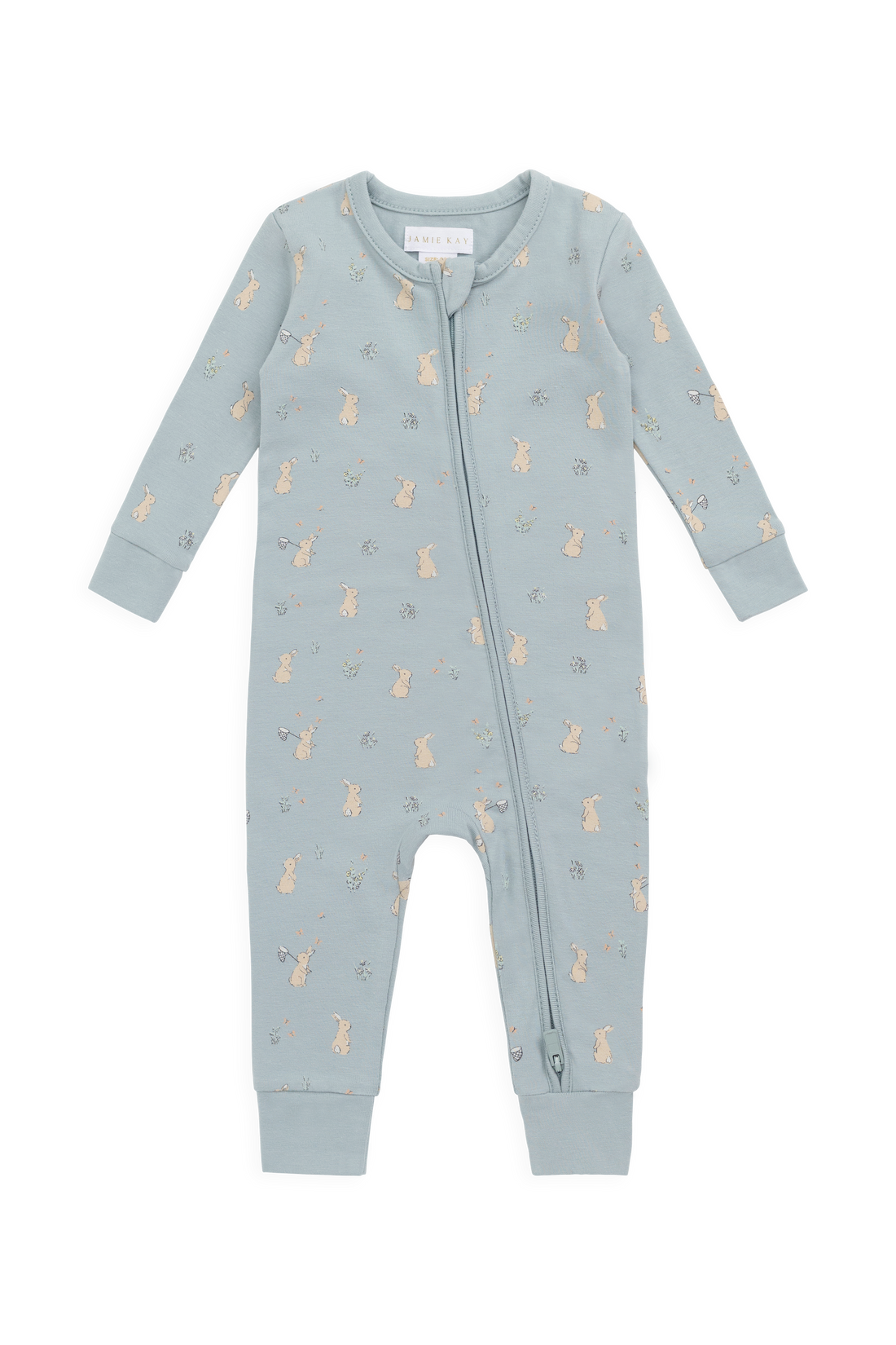 Organic Cotton Jude Onepiece-Lapin Jardin Blue Childrens Onepiece from Jamie Kay USA