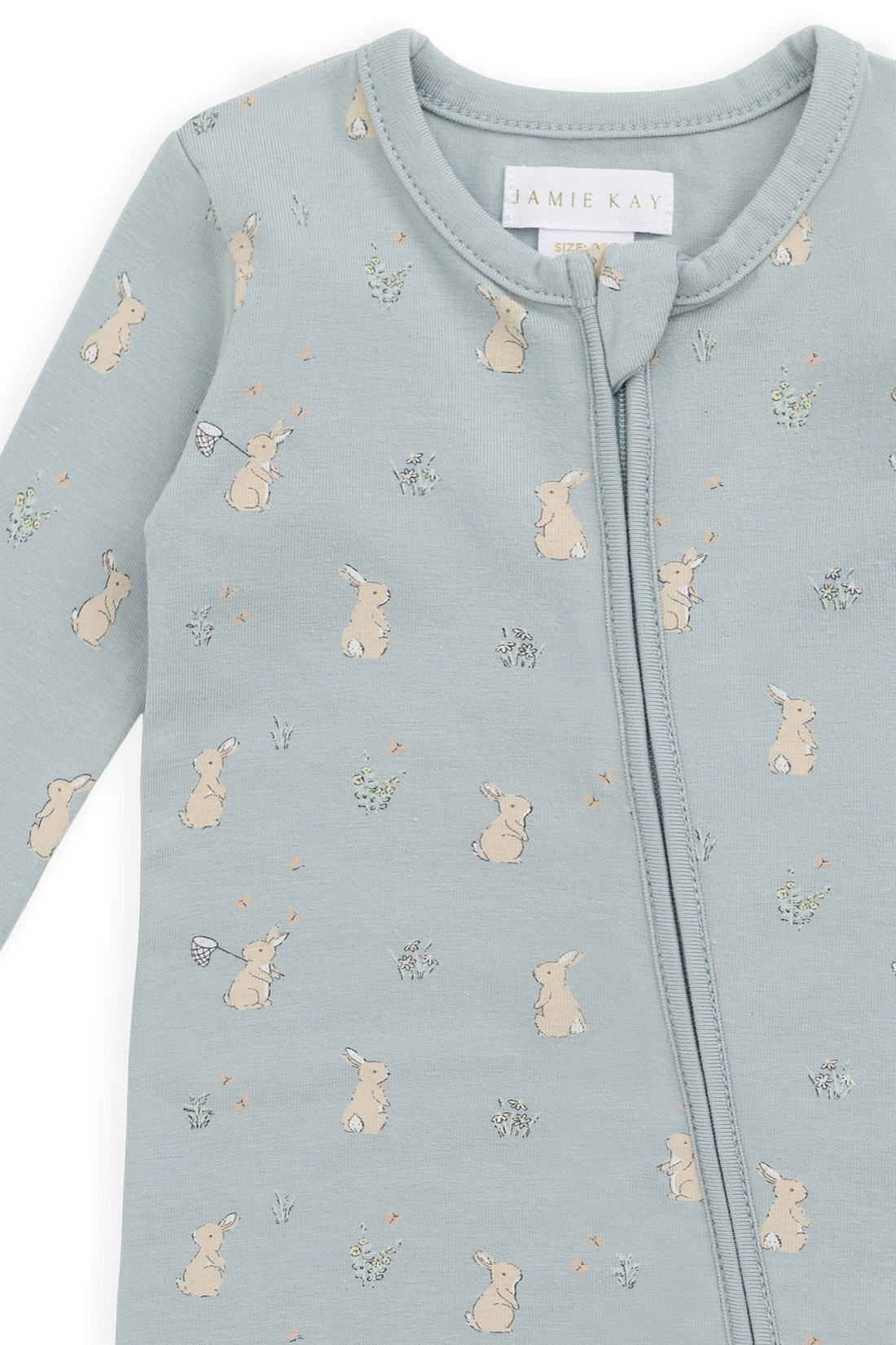 Organic Cotton Jude Onepiece-Lapin Jardin Blue Childrens Onepiece from Jamie Kay USA