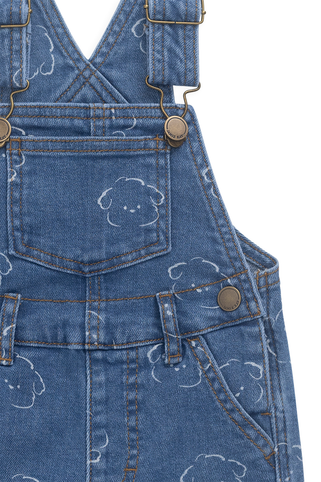 Fenix Short Overalls-Haru Denim Childrens Overall from Jamie Kay USA